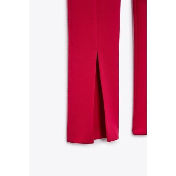 ZARA SLIT CIGARETTE PANTS FUCHSIA Barbiecore Barbie Core - Picture 3 of 4